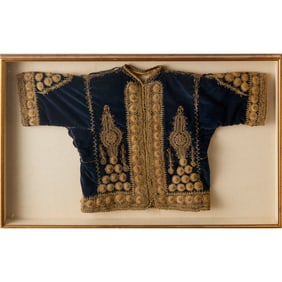 Ottoman gold thread embroidered velvet jacket