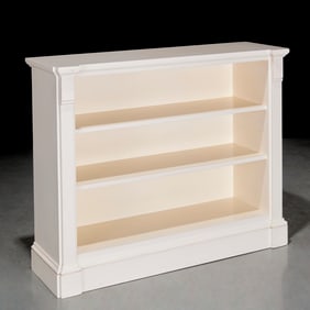 Custom Designer cream painted open bookcase