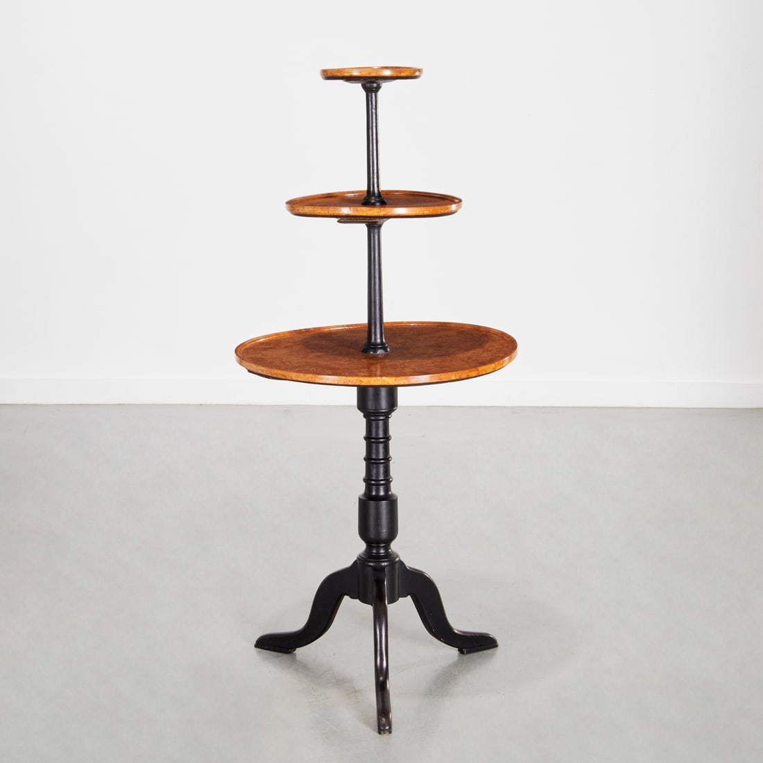 Baltic Karelian birch three-tier dumbwaiter (1 of 6)