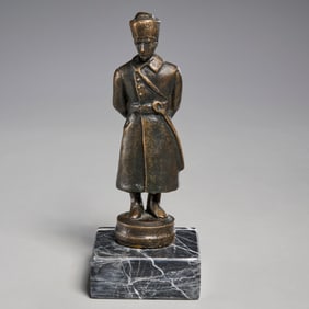 Russian bronze figure, signed