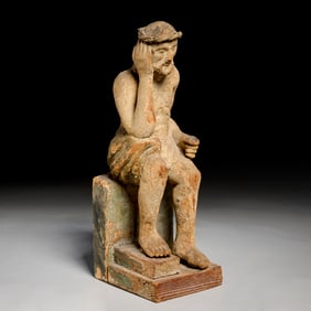 Large Continental Folk carving of Sorrowing Christ