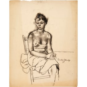 Nicolai Cikovsky, charcoal on paper, 1947