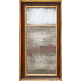 Victorian parcel gilt flame mahogany pier mirror