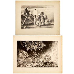 William Gropper, (3) lithographs, c. 1950