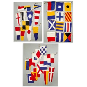 (39) Vintage Annin & Co. nautical signal flags