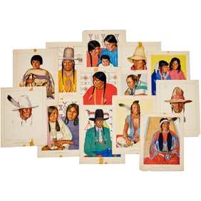 After Winold Reise, (13) Native American portraits
