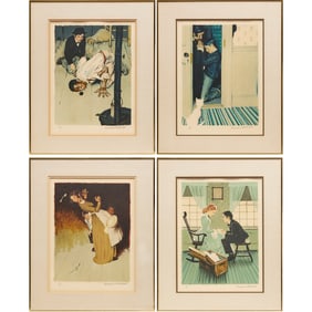Norman Rockwell, (4) signed lithographs