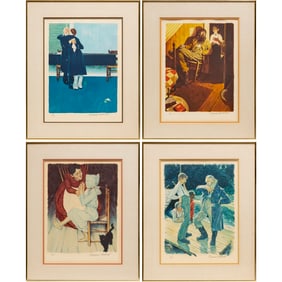 Norman Rockwell, (4) signed lithographs