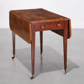 George III inlaid mahogany pembroke table