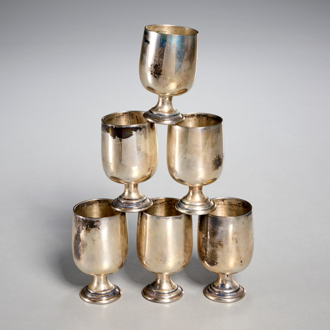 Cased set (6) B&M sterling cordial cups (1 of 6)