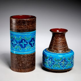 Aldo Londi for Bitossi, (2) ceramic vases, 1960