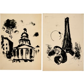 Marc Chagall, (2) lithographs on paper