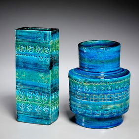 Aldo Londi for Bitossi, (2) ceramic vases