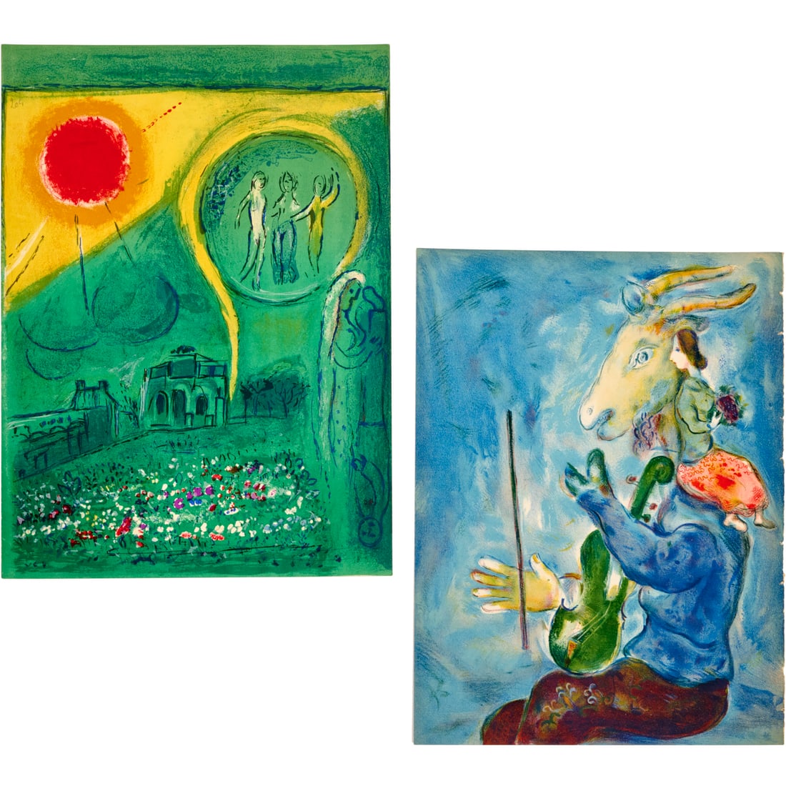 Marc Chagall, (2) lithographs on paper (1 of 7)