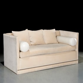Custom Designer velvet & leather daybed sofa