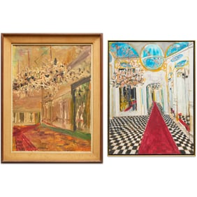 Alexander Dobkin and attrib., (2) oil on canvas