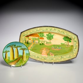 (2) Folk & Outsider Art painted objects