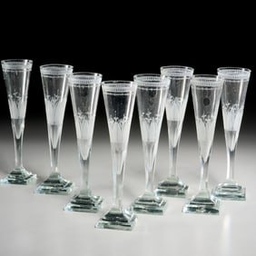 (8) American flint champagne flutes