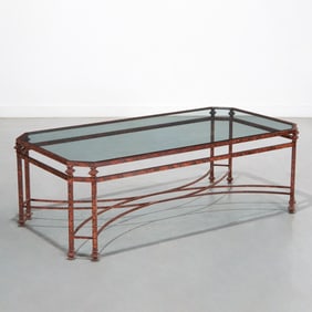 Modernist glass top coffee table