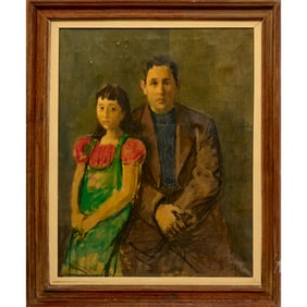 Raphael Soyer, large oil on canvas