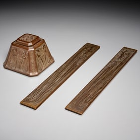 Tiffany Studios, "Chinese" inkwell and blotter set