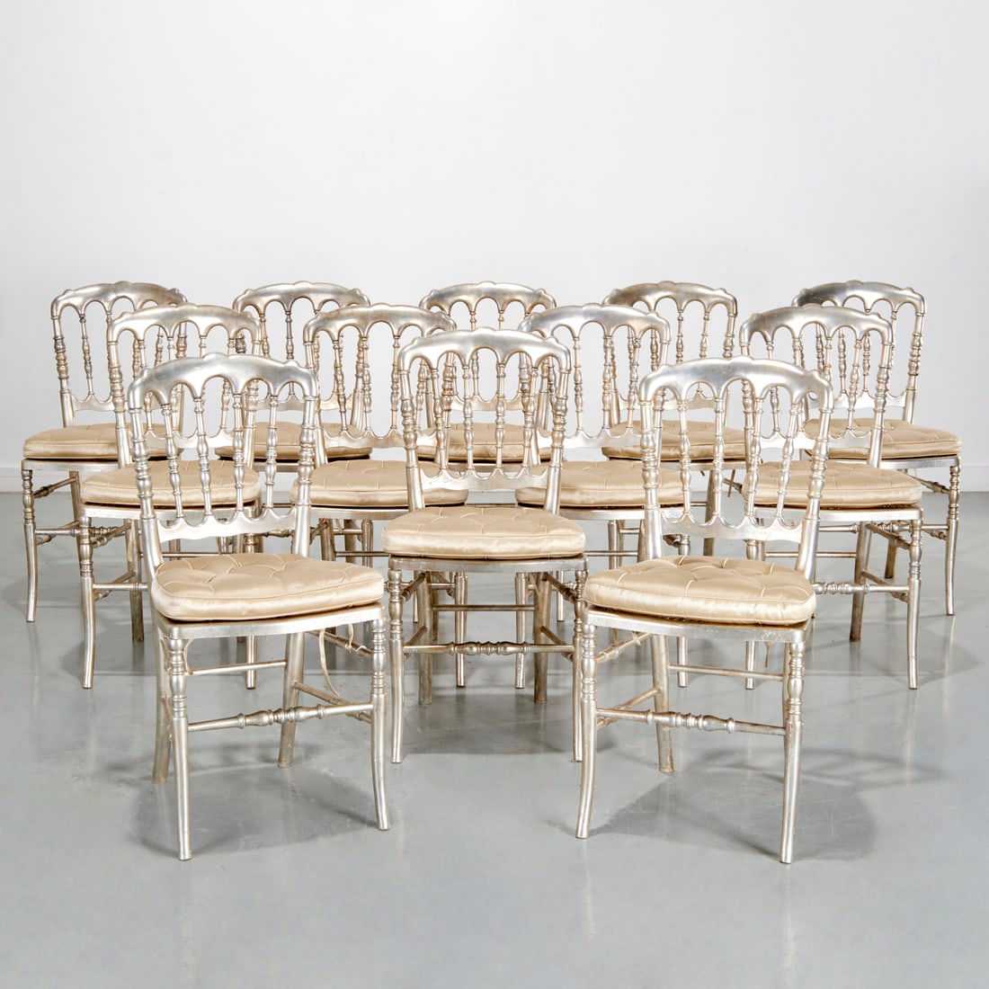 Set (12) Chiavari style silvered banquet chairs (1 of 8)