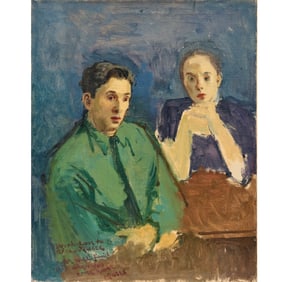 Moses Soyer, oil portrait on canvas