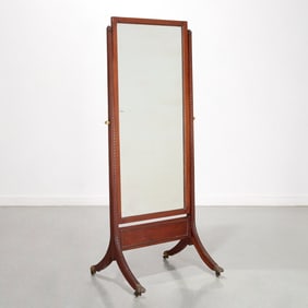 American Classical style mahogany cheval mirror