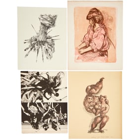 American School, (4) signed lithographs