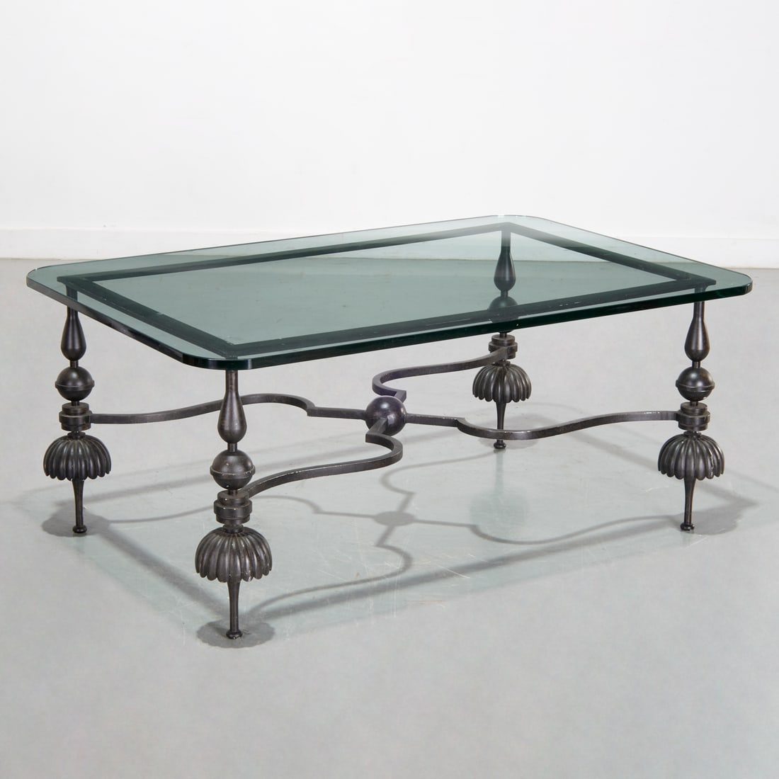 Parzinger style patinated metal coffee table (1 of 5)