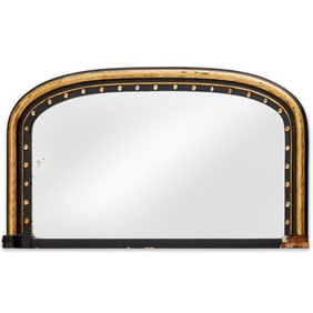 Irish Regency parcel gilt and ebonized mirror