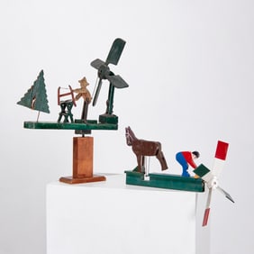 (2) American folk art whirligigs