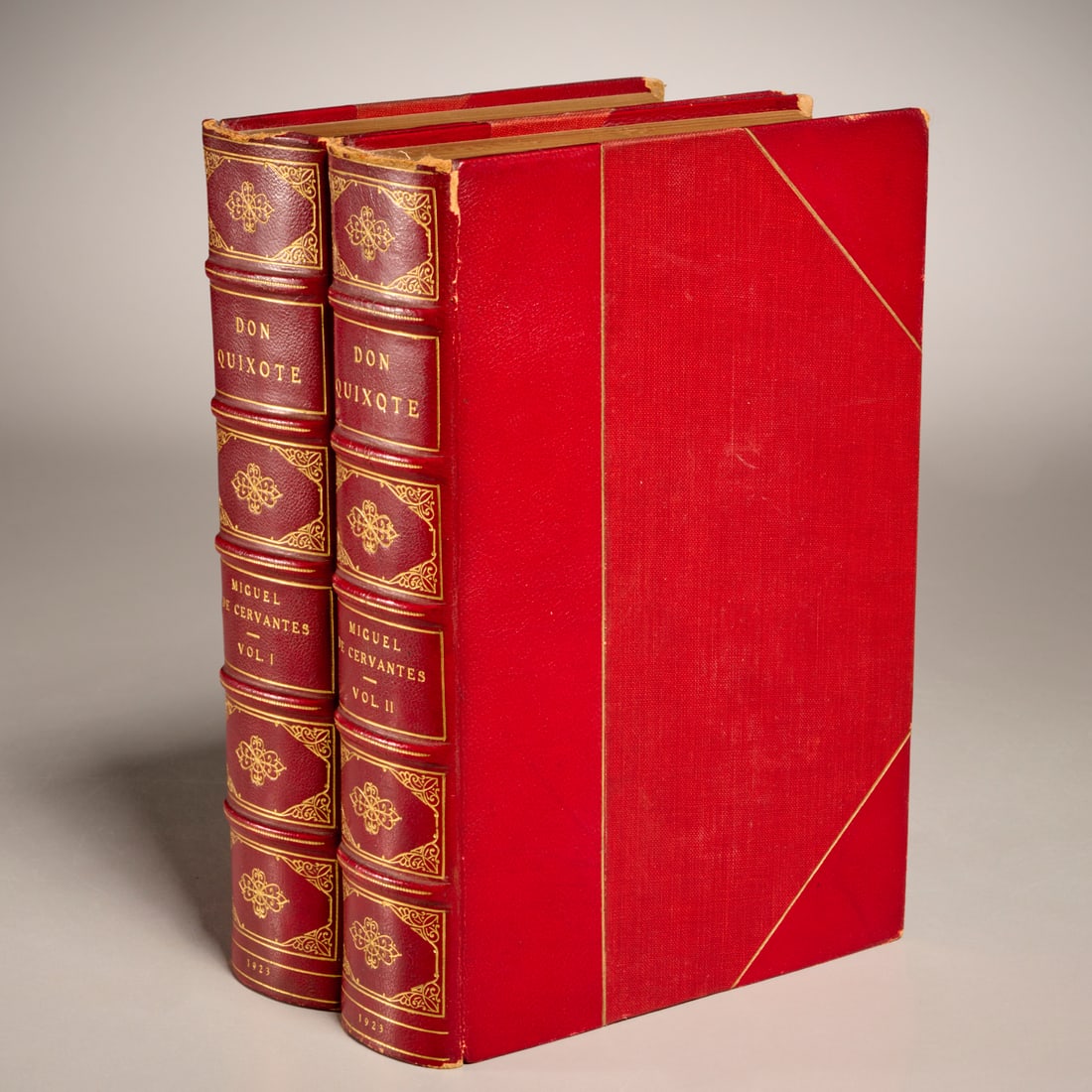 Don Quixote, 1923 (2) vols., fine leather binding (1 of 6)