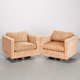 Harvey Probber cube swivel chairs