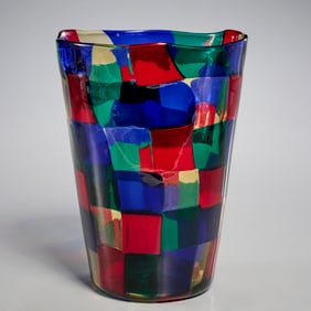Fulvio Bianconi for Venini glass "Pezzato" vase