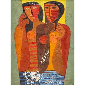 Oswaldo Guayasamin (attrib.), oil on canvas