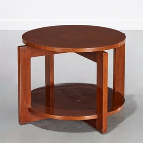 Andre Sornay, inlaid mahogany table, signed