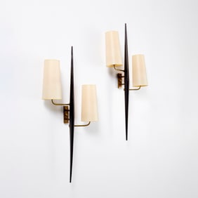 Pair Stilnovo double-light wall sconces
