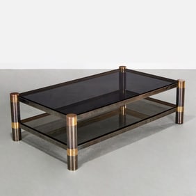 Karl Springer coffee table, signed