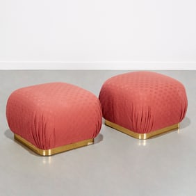 Karl Springer (style), pair "Souffle" poufs