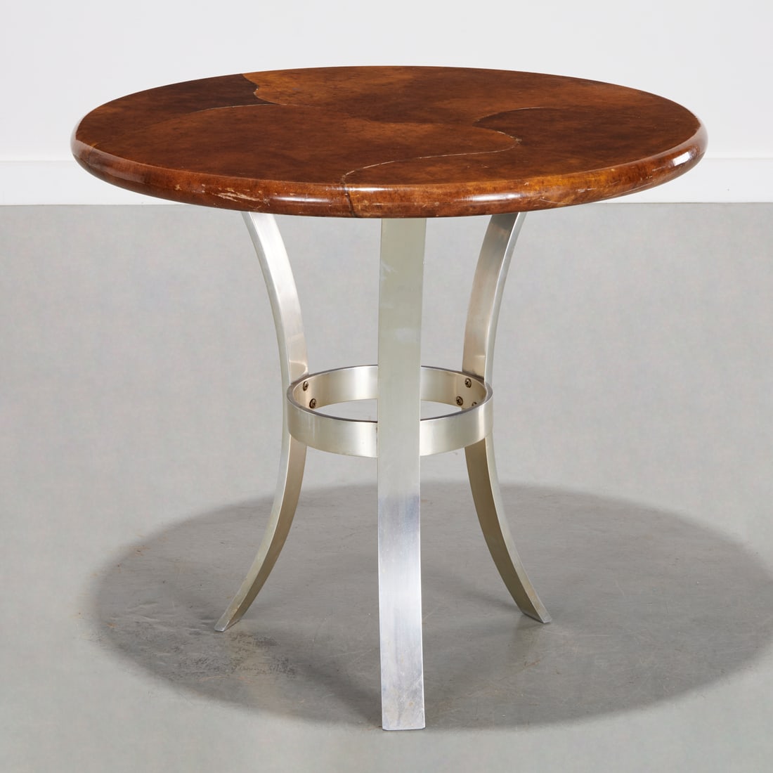 Paul M. Jones (attrib), goatskin & aluminum table (1 of 5)