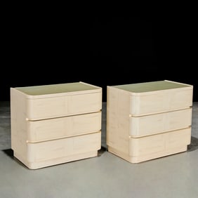 Karl Springer, pair hand lacquered chests