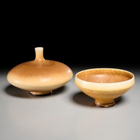 Berndt Fridberg, stoneware vase and bowl