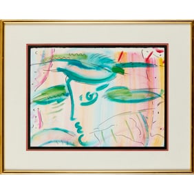 Peter Max, watercolor on paper, 1987