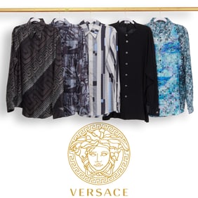 Versace, group (5) silk shirts