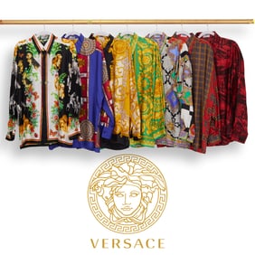 Versace, group (7) silk shirts