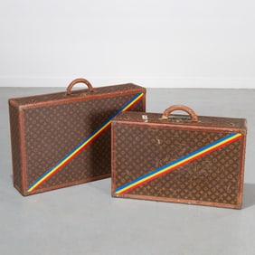 Louis Vuitton, (2) vintage monogram suitcases