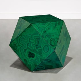 Karl Springer, faux malachite occasional table