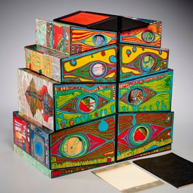 Hundertwasser / Neruda, collage assemblage, 1966