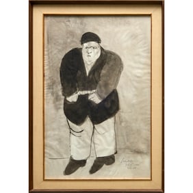 Jose Luis Cuevas, large ink & wash on paper, 1969